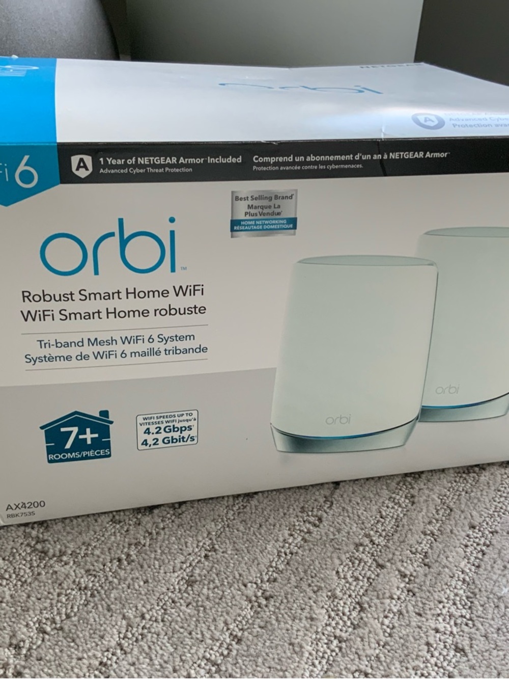 netgear Orbi White and Gray Mesh Wi‑Fi Router System (3‑pack)